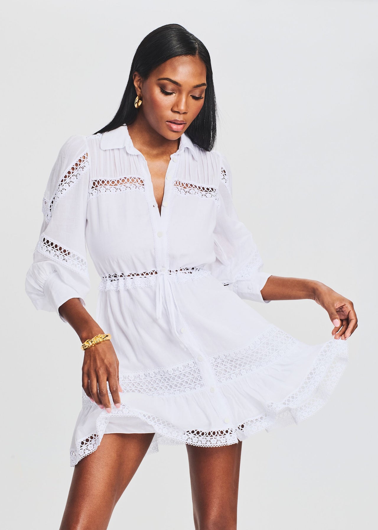 daniela mini dress Daniela Bow Front Structured Pleated Mini Dress