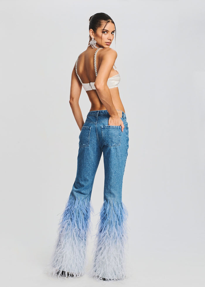 Moore Mid Rise Flare Feather Jean