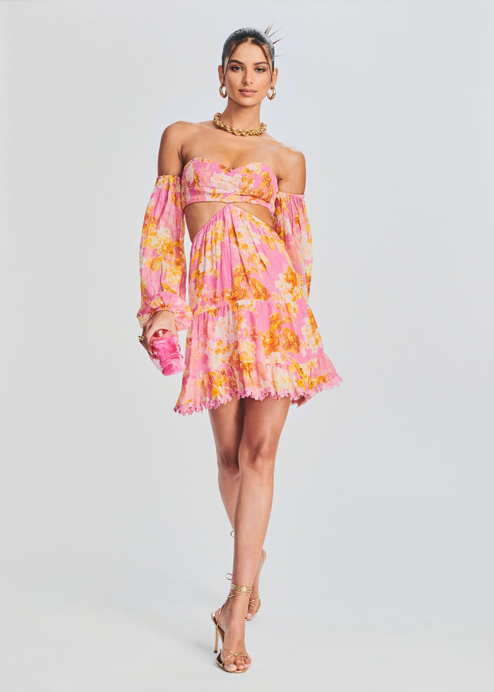 Auril Pink Short Dress