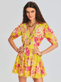 Auril Yellow Short Dress