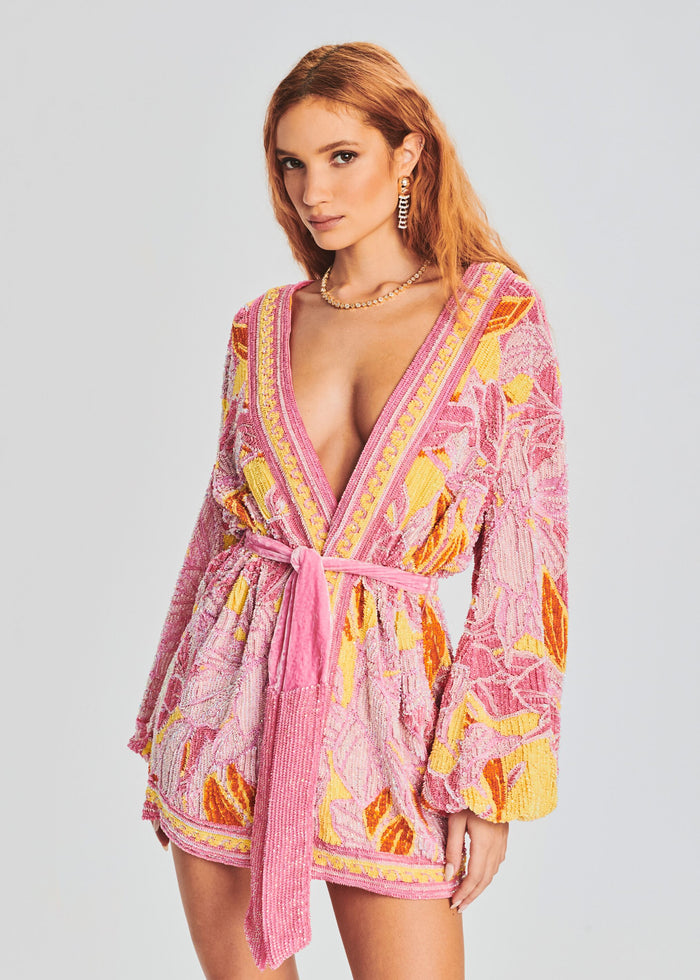 Gabrielle Sequin Floral Robe