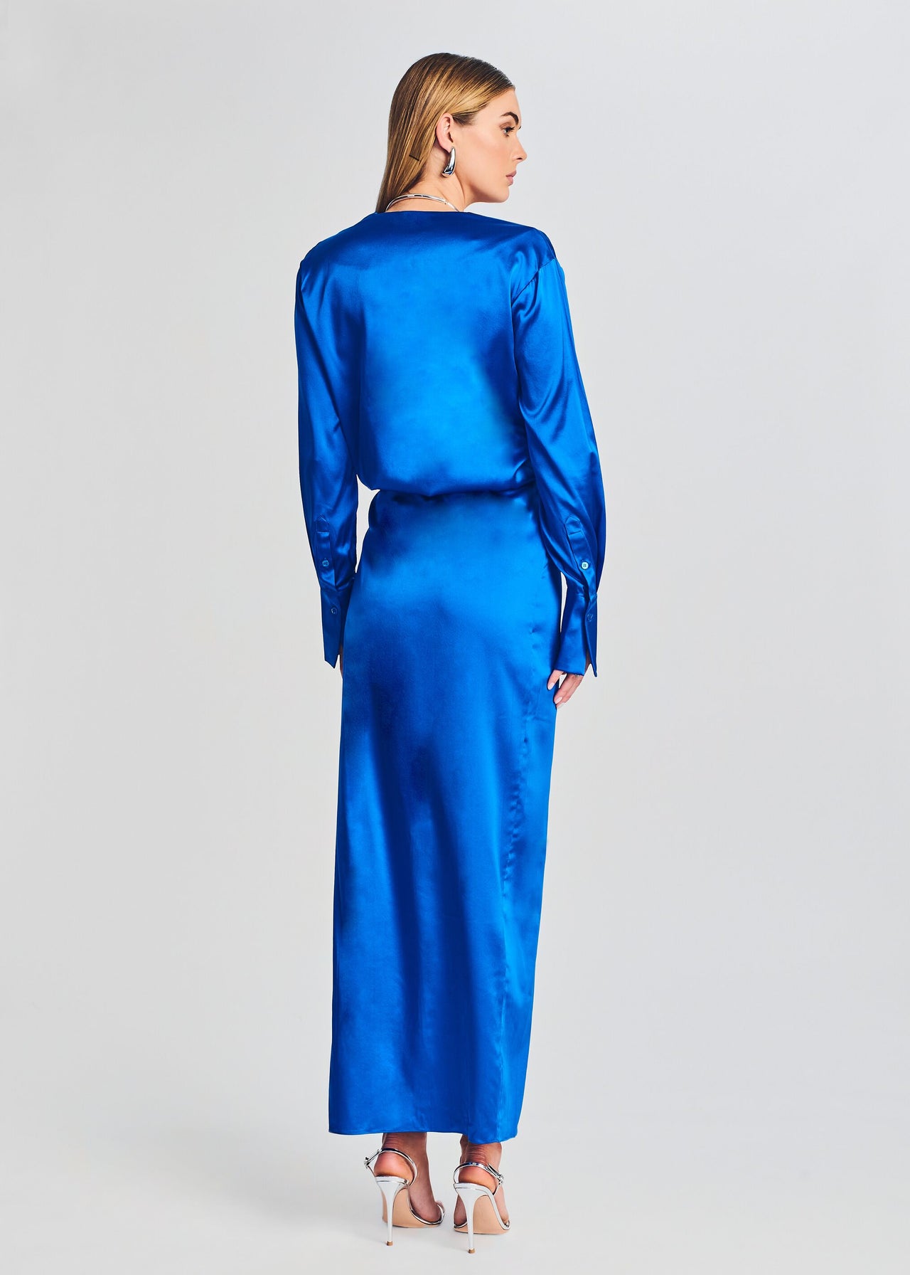 SABRINA Velour Long Sleeved Body in Teal Blue. Blue Velvet