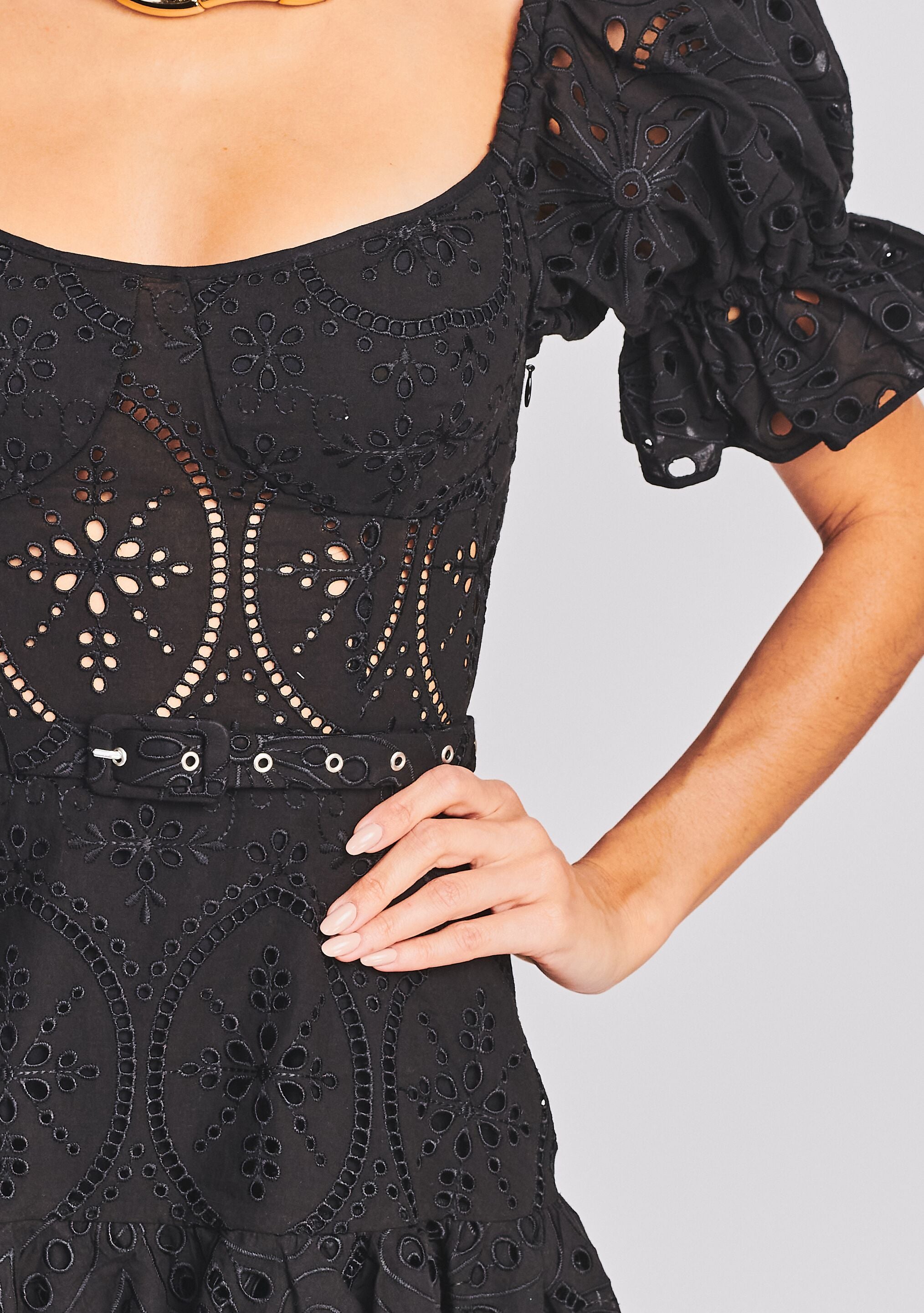 Jean and store lace dress