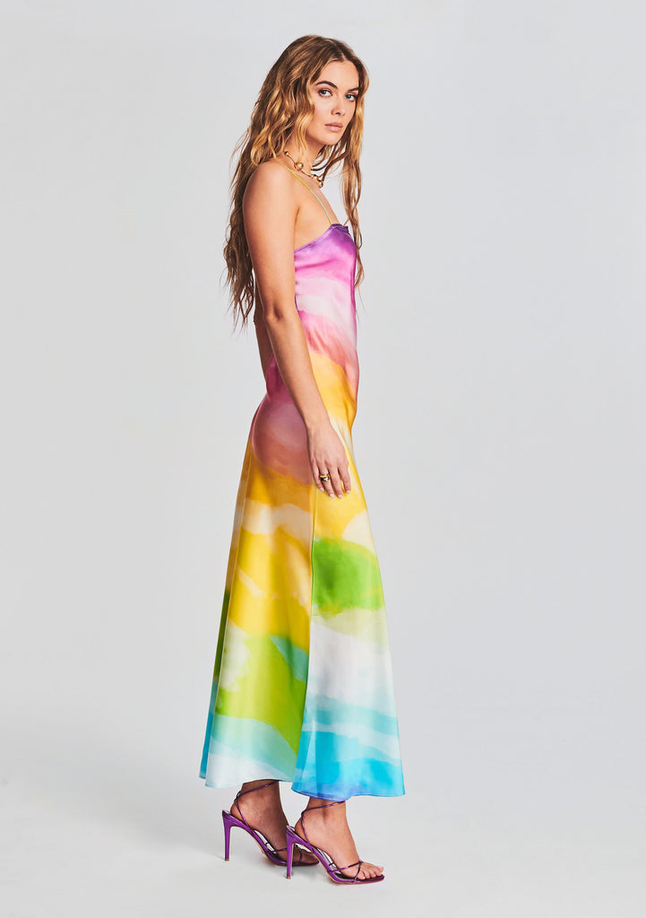 Aimee Silk Long Dress – Retrofete