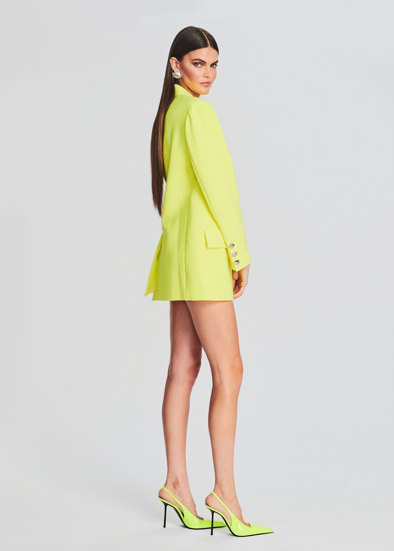 neon yellow blazer dress Center Of Attention Blazer Mini Dress - Yellow