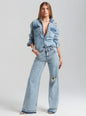 Bronte Wide Leg Crystal Embellished Jean
