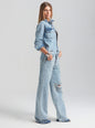 Doreen Crystal Embellished Denim Shirt