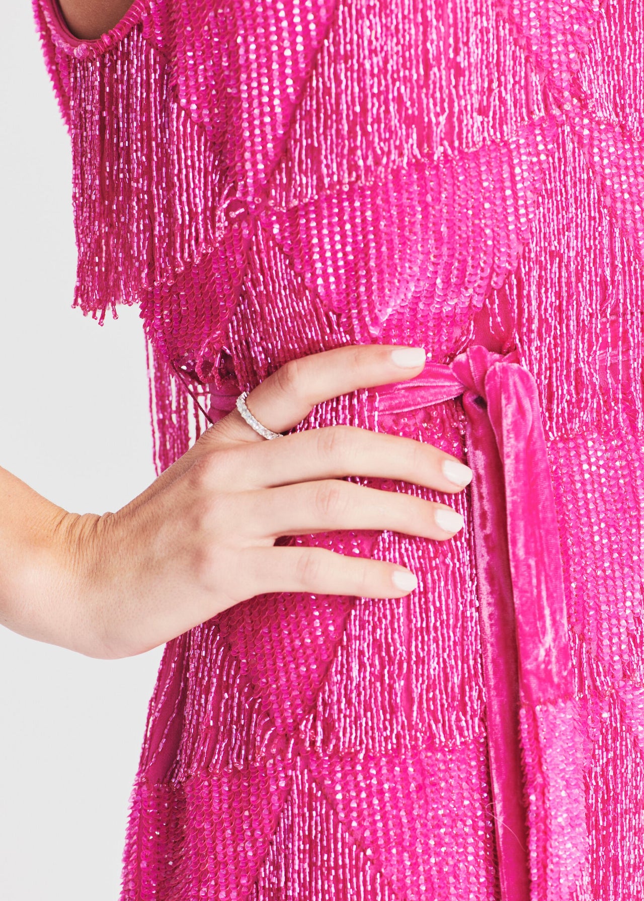 claire sequin fringe dress Pink Tassel Dress Claire Sequin Fringe Dress Retrofete
