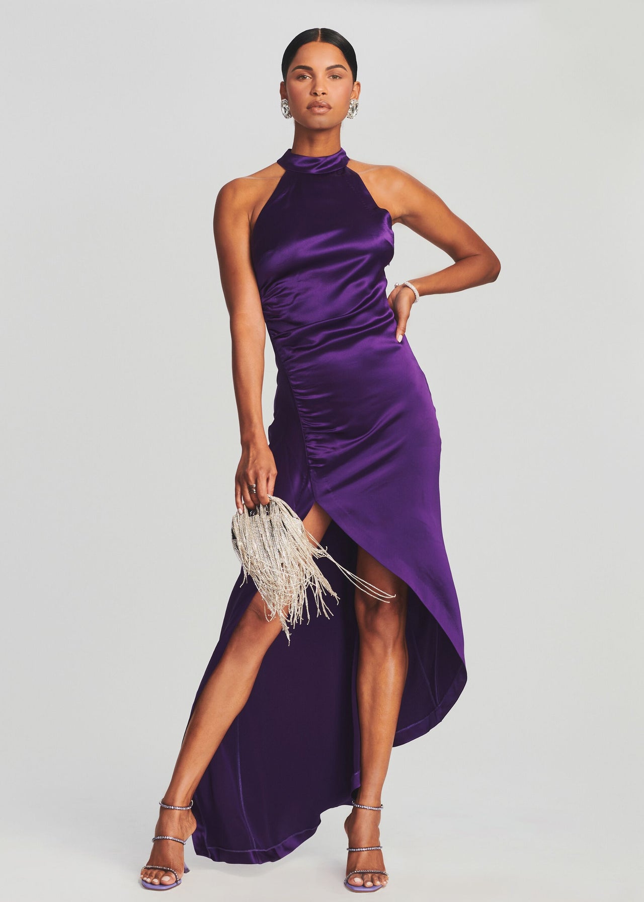 purple retrofete dress Anastasia Sequin Feather Dress Retrofete