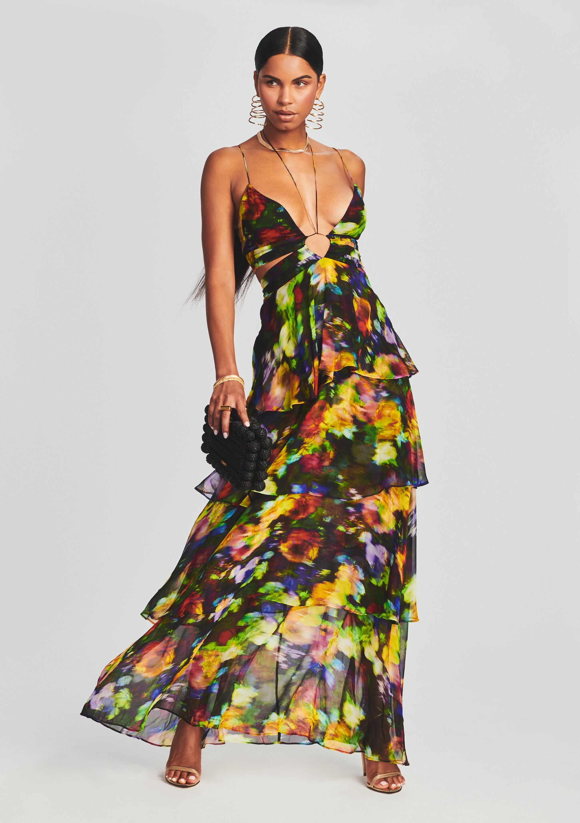 Silk chiffon floral dress store