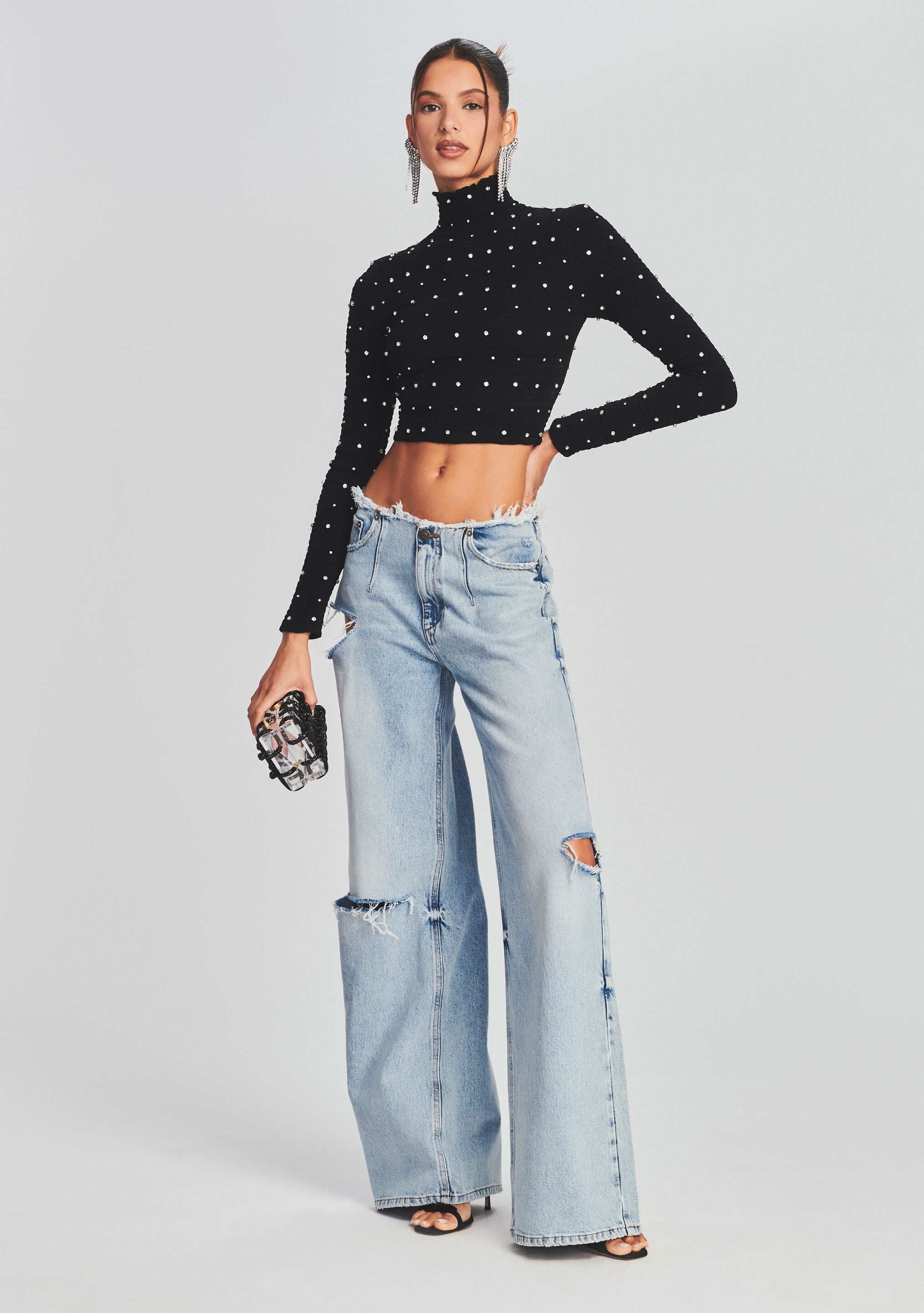 Embellished chiffon top store