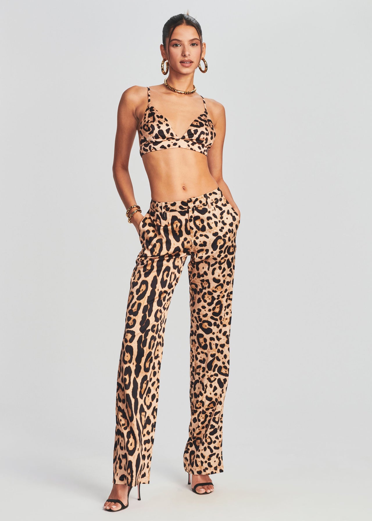 Leopard Print Cropped Pant - Olsen Fashion Canada