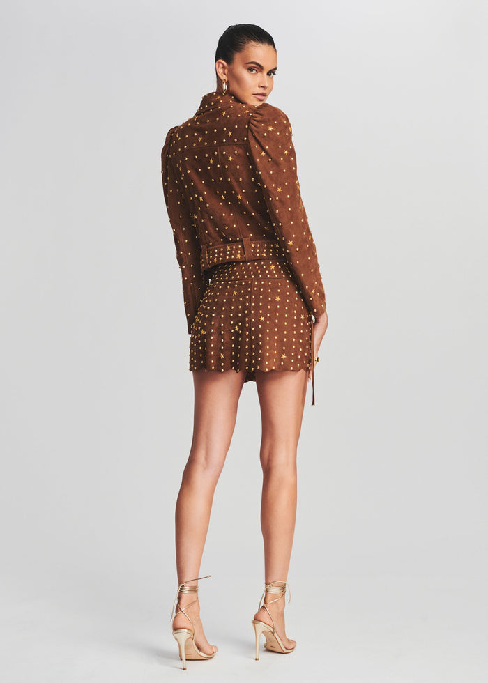 Low Rise Kirk Suede Studded Skirt - Retrofete