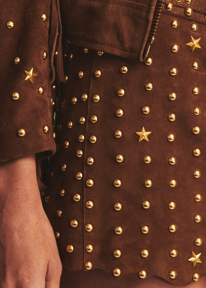 Low Rise Kirk Suede Studded Skirt - Retrofete