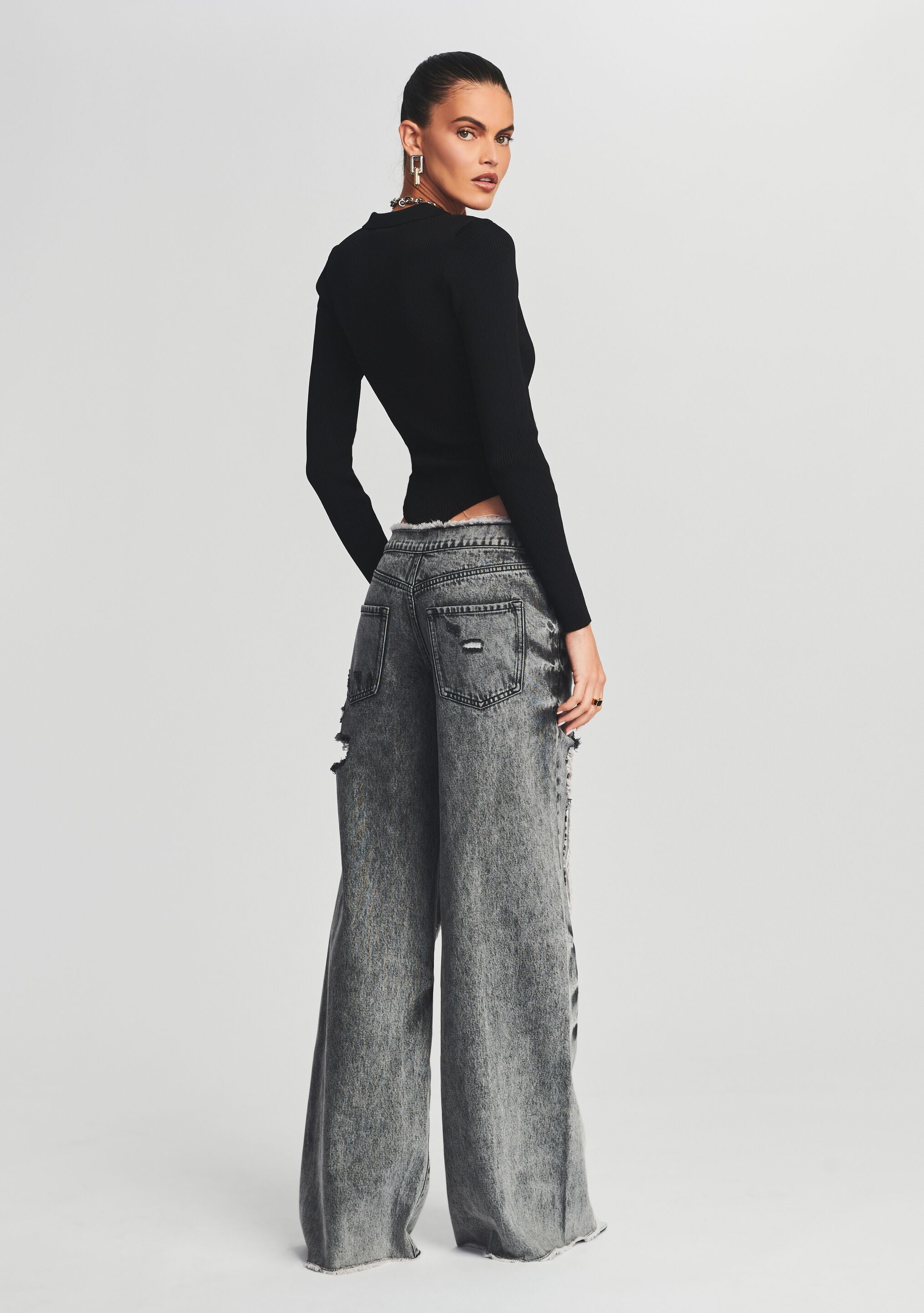 Gen Heavy Washed Wide Cut Jeans