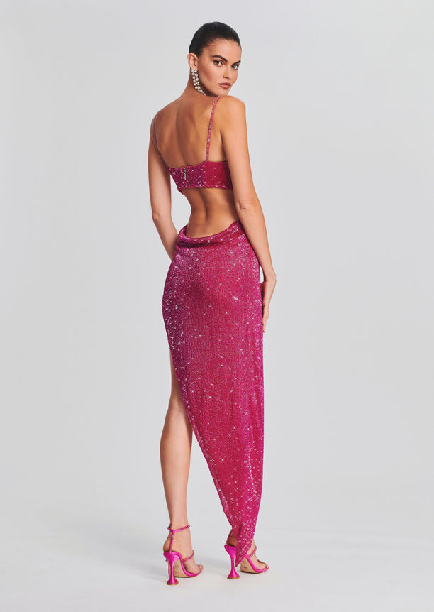 Topaz Glass Beaded Dress