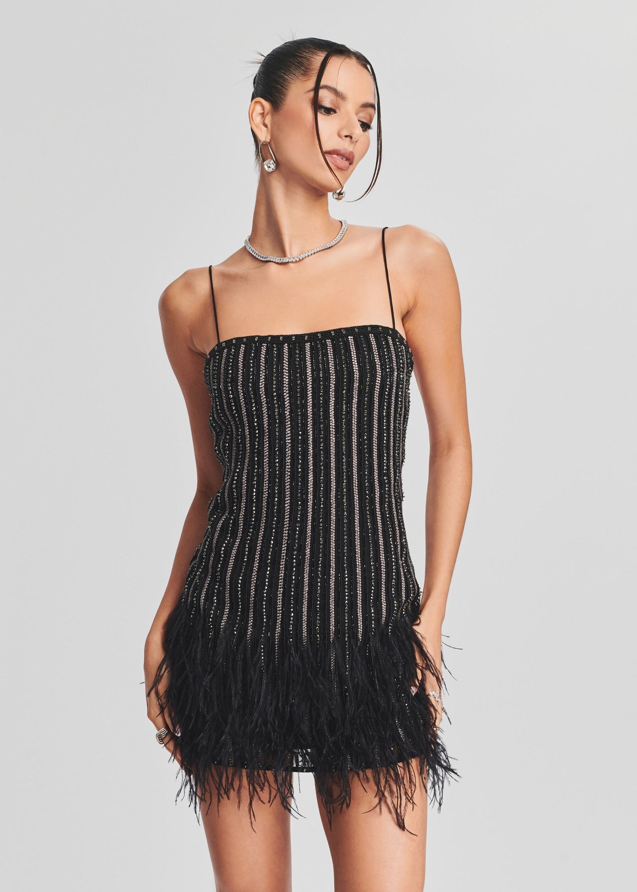 retrofete rubina sequin feather dress Rubina Sequin Feather Dress Retrofete