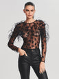 Sarabeth Feather Bodysuit