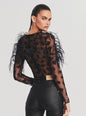 Sarabeth Feather Bodysuit