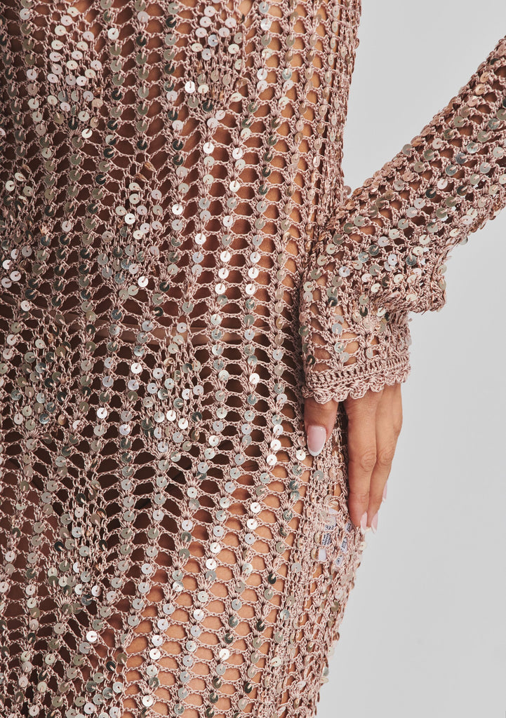 Cherri Sequin Crochet Dress – Retrofete