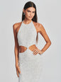 Katerina Sequin Feather Dress