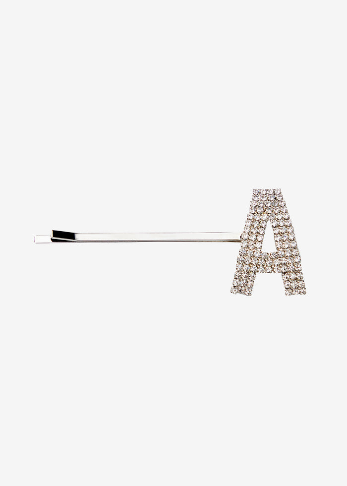 Rhinestone Alphabet Hair Clip - Retrofete