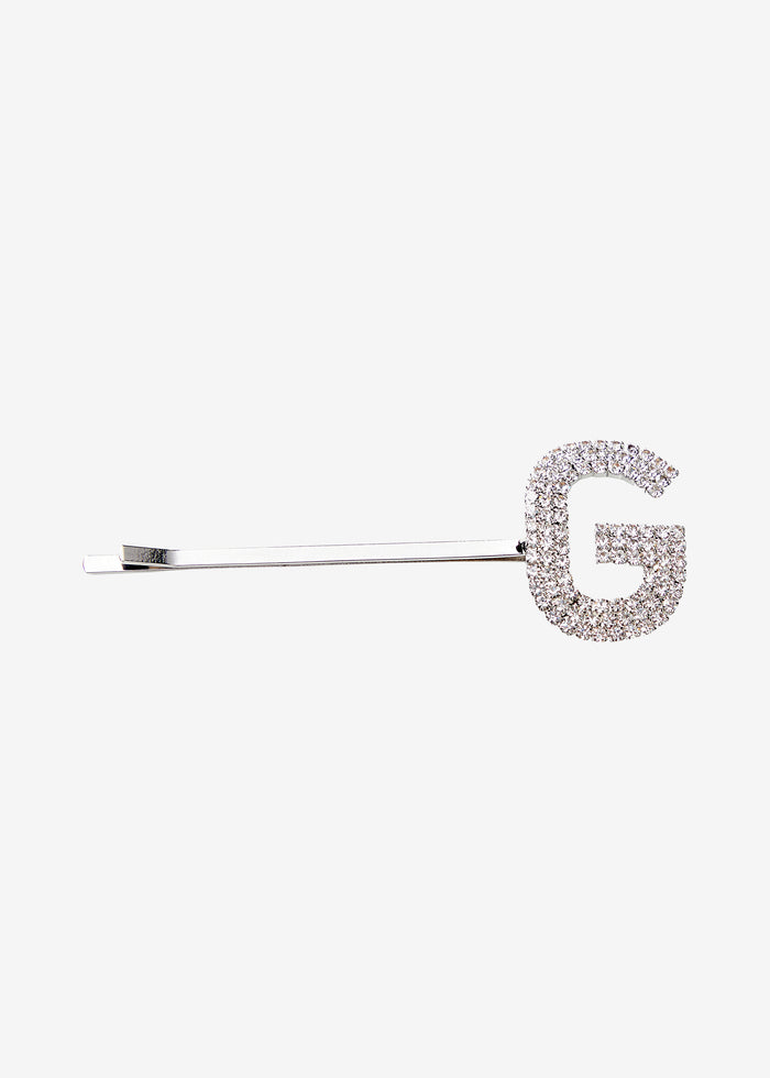 Rhinestone Alphabet Hair Clip - Retrofete