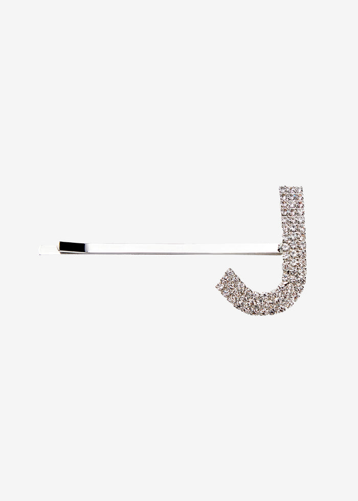 Rhinestone Alphabet Hair Clip - Retrofete