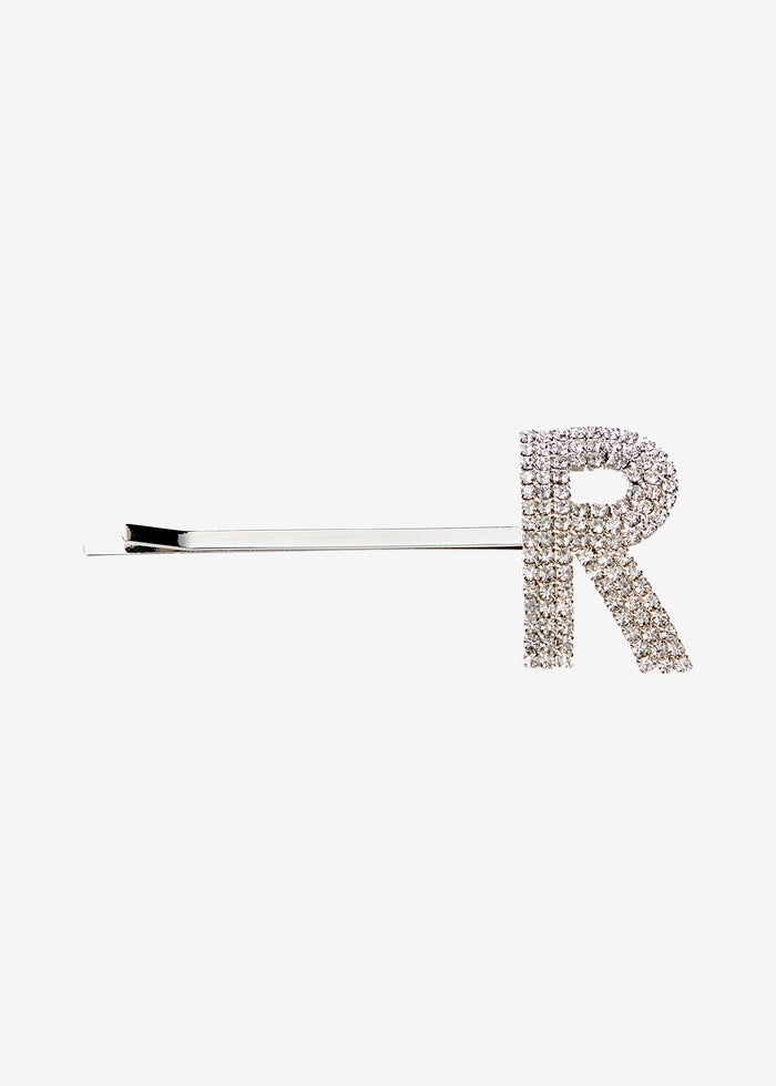 Rhinestone Alphabet Hair Clip - Retrofete