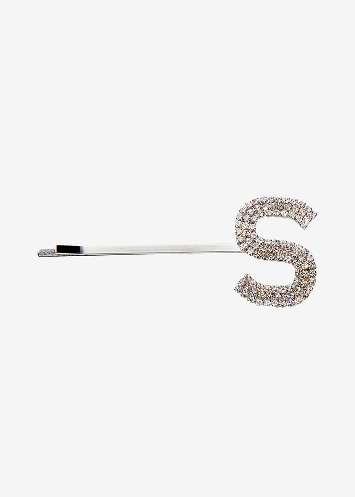 Rhinestone Alphabet Hair Clip - Retrofete
