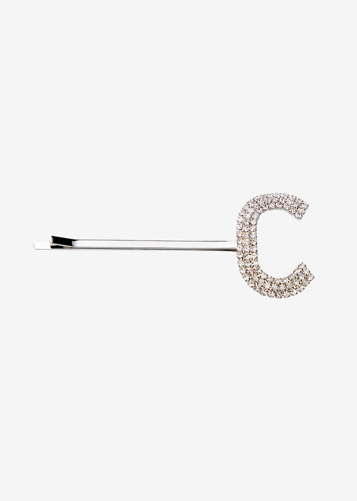Rhinestone Alphabet Hair Clip - Retrofete