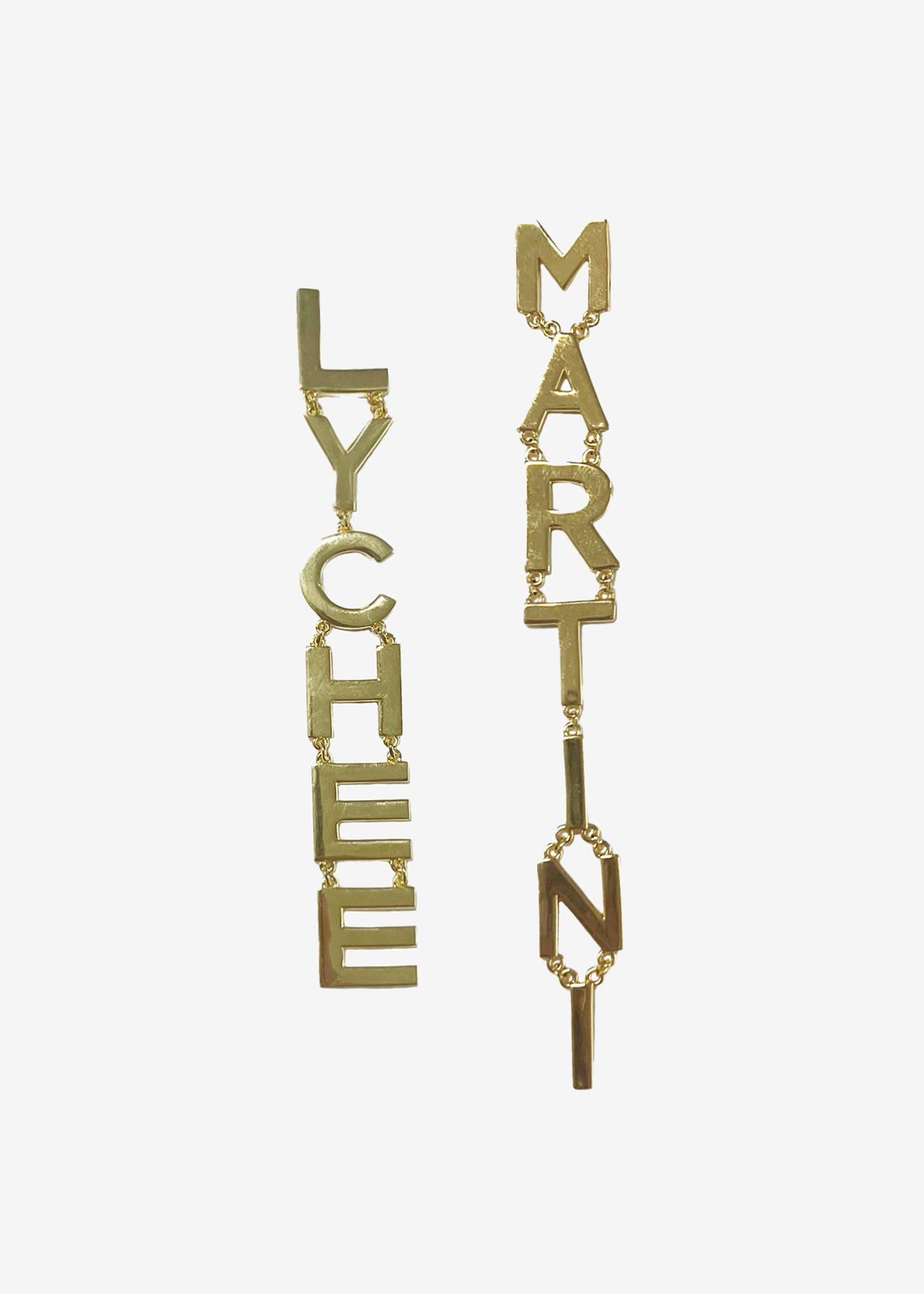 Lychee Martini Letter Earrings