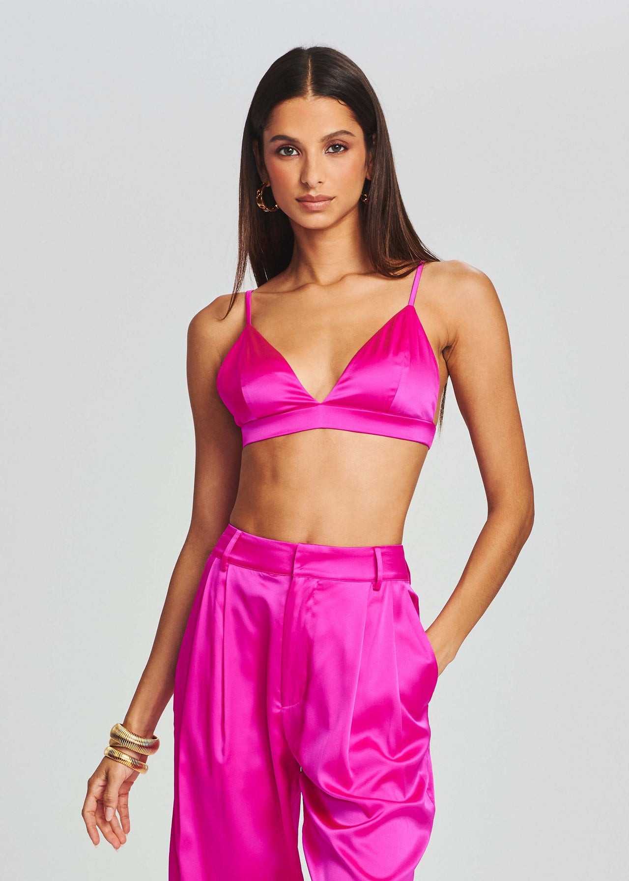 ZARA Silk Satin Crop Top Bralette Pink Size XS - $8 (68% Off Retail) - From  Tori
