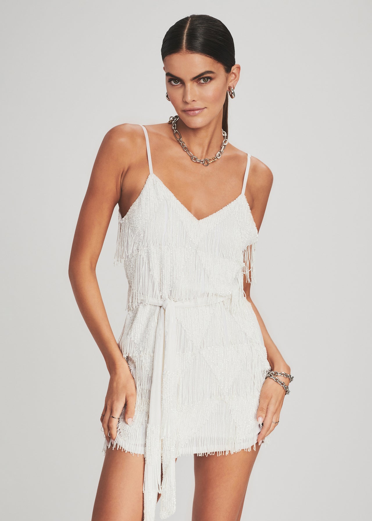 retrofte claire belted sequined chiffon mini dress Retrofete Claire Dress